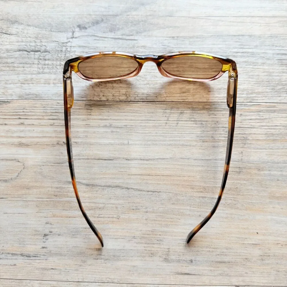 Vintage Y2K Sunglasses Reading Glasses +1.75 Tortoise Amber Pink